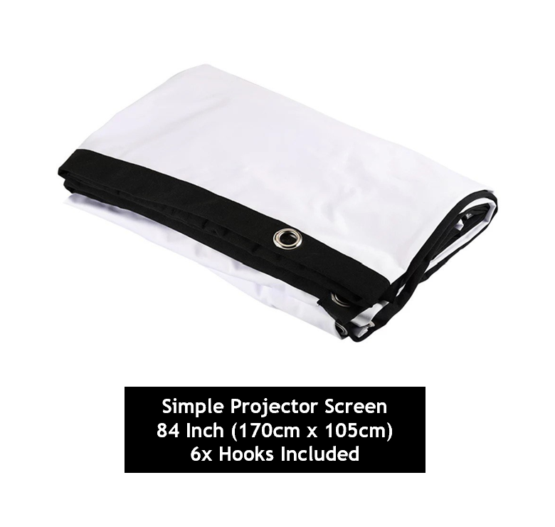 CELESTIALS White Projector Curtain - 84 Inch, 16:9 for Home Cinema with 6x Hooks